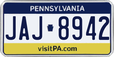 PA license plate JAJ8942