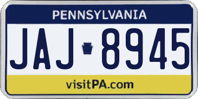 PA license plate JAJ8945