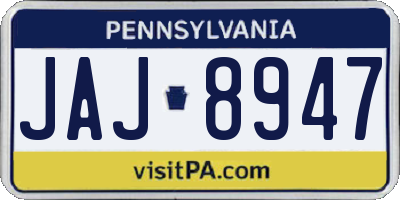 PA license plate JAJ8947