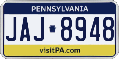 PA license plate JAJ8948