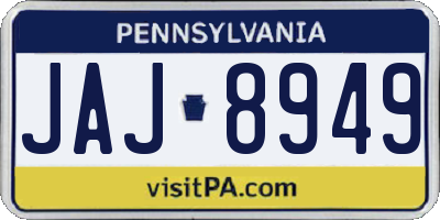 PA license plate JAJ8949