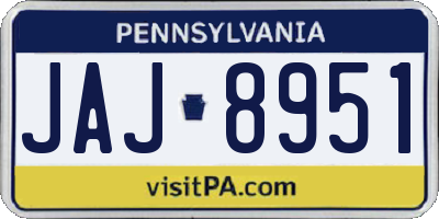 PA license plate JAJ8951