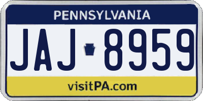 PA license plate JAJ8959