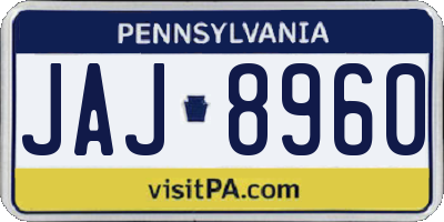 PA license plate JAJ8960