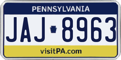 PA license plate JAJ8963