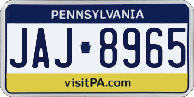 PA license plate JAJ8965