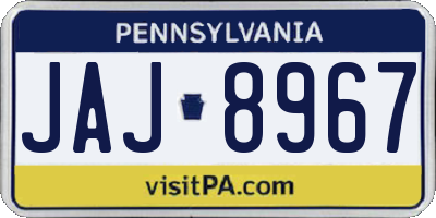 PA license plate JAJ8967