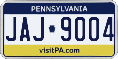PA license plate JAJ9004