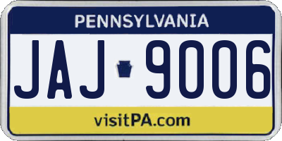 PA license plate JAJ9006
