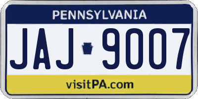 PA license plate JAJ9007