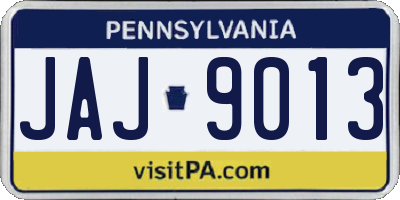 PA license plate JAJ9013