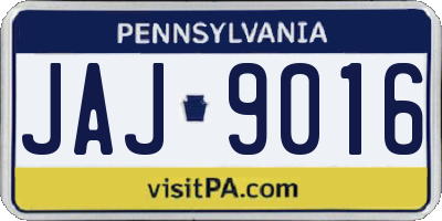 PA license plate JAJ9016