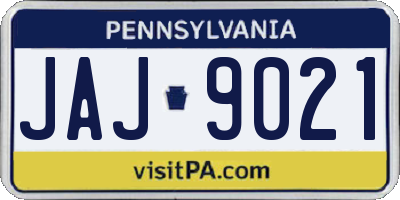 PA license plate JAJ9021