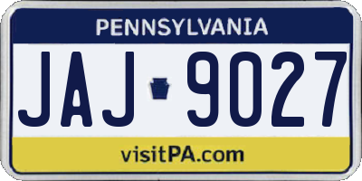 PA license plate JAJ9027