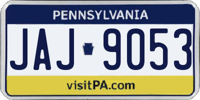 PA license plate JAJ9053