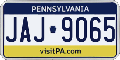 PA license plate JAJ9065