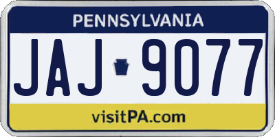 PA license plate JAJ9077