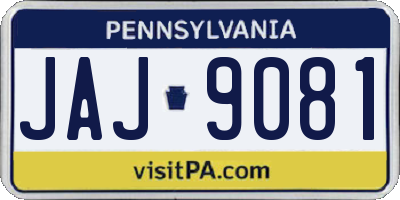 PA license plate JAJ9081