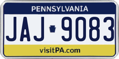 PA license plate JAJ9083