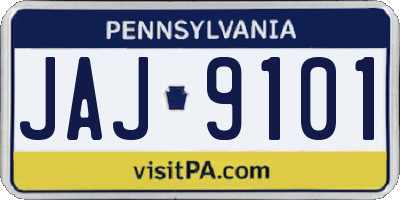 PA license plate JAJ9101