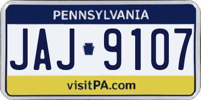 PA license plate JAJ9107