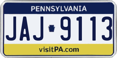 PA license plate JAJ9113