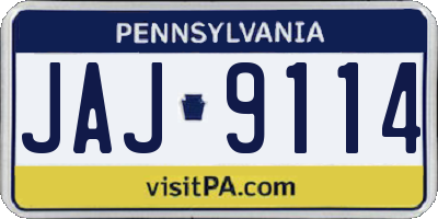 PA license plate JAJ9114