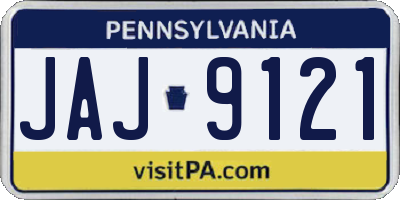 PA license plate JAJ9121