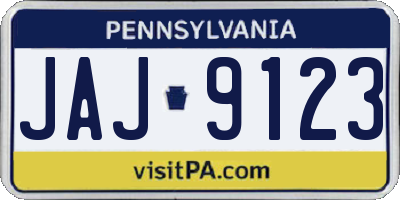 PA license plate JAJ9123