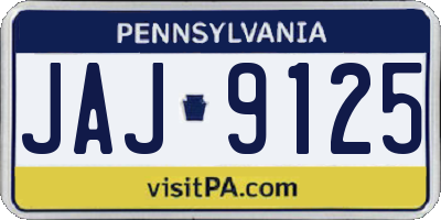 PA license plate JAJ9125