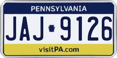 PA license plate JAJ9126