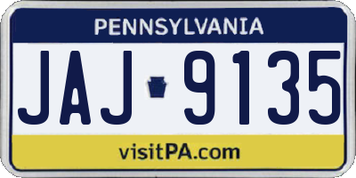 PA license plate JAJ9135