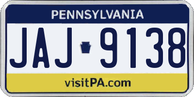 PA license plate JAJ9138