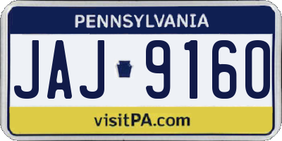 PA license plate JAJ9160