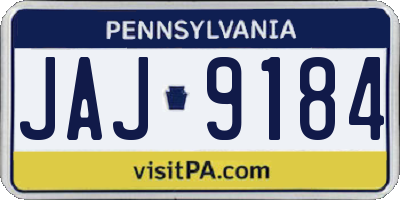 PA license plate JAJ9184