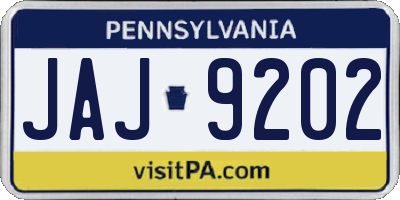 PA license plate JAJ9202