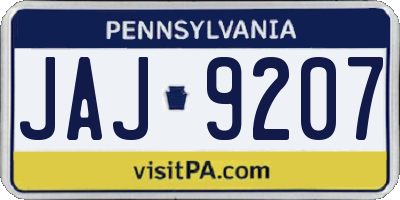 PA license plate JAJ9207