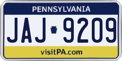 PA license plate JAJ9209