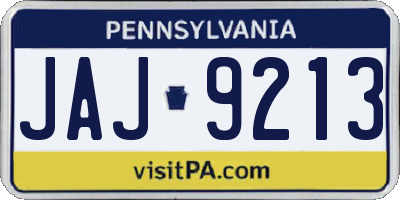 PA license plate JAJ9213