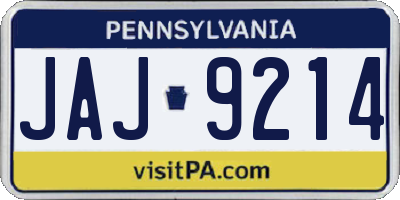 PA license plate JAJ9214