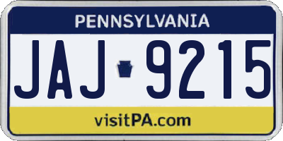PA license plate JAJ9215