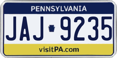 PA license plate JAJ9235
