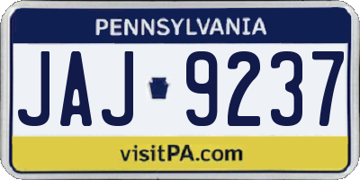 PA license plate JAJ9237