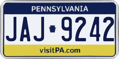 PA license plate JAJ9242