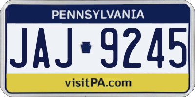 PA license plate JAJ9245