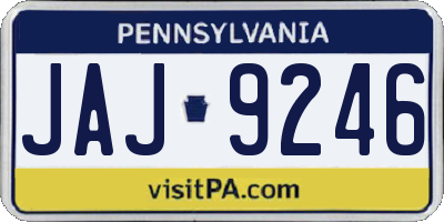 PA license plate JAJ9246