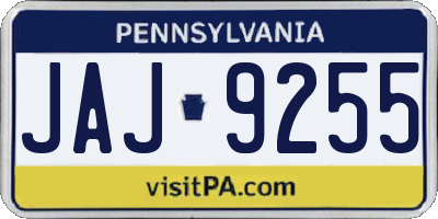 PA license plate JAJ9255