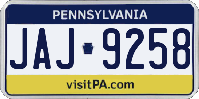 PA license plate JAJ9258