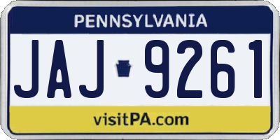 PA license plate JAJ9261