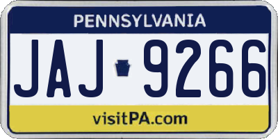 PA license plate JAJ9266
